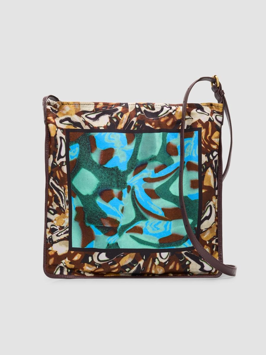 Dries Van Noten Women's Medium Scarf-Print Shoulder Bag - Brown