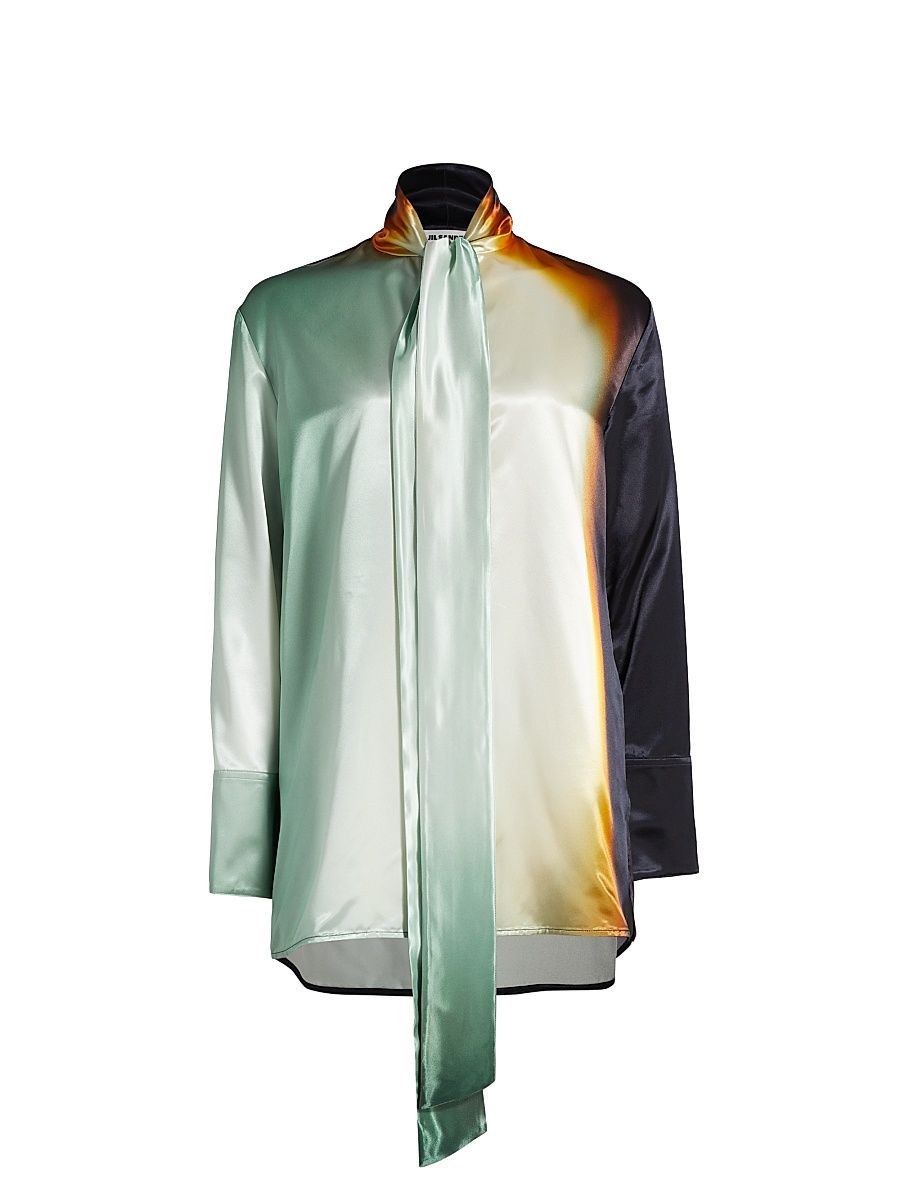 Women's Fluid Scarf Blouse - Dark Sky - Size 10