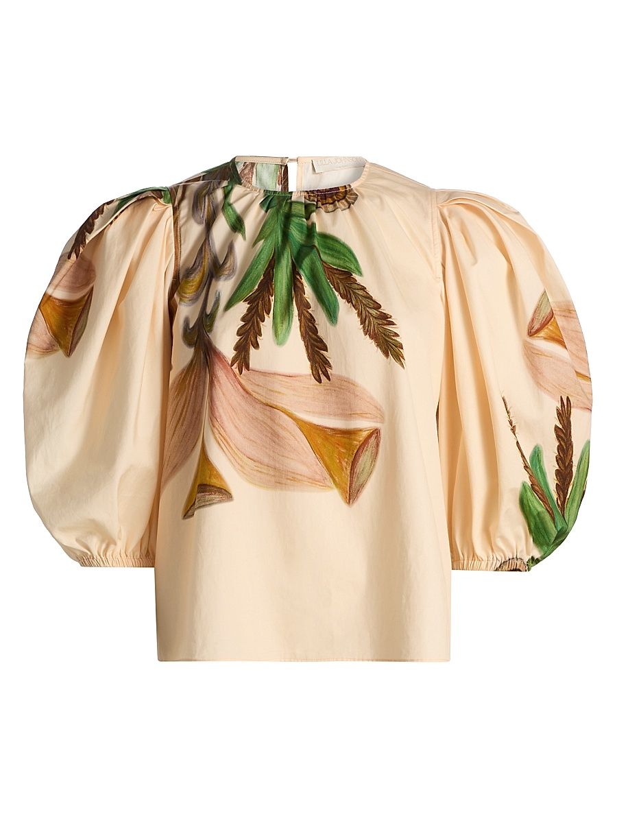 Women's Anna Zemankova Ravena Printed Cotton Top - Inner Nature - Size 14