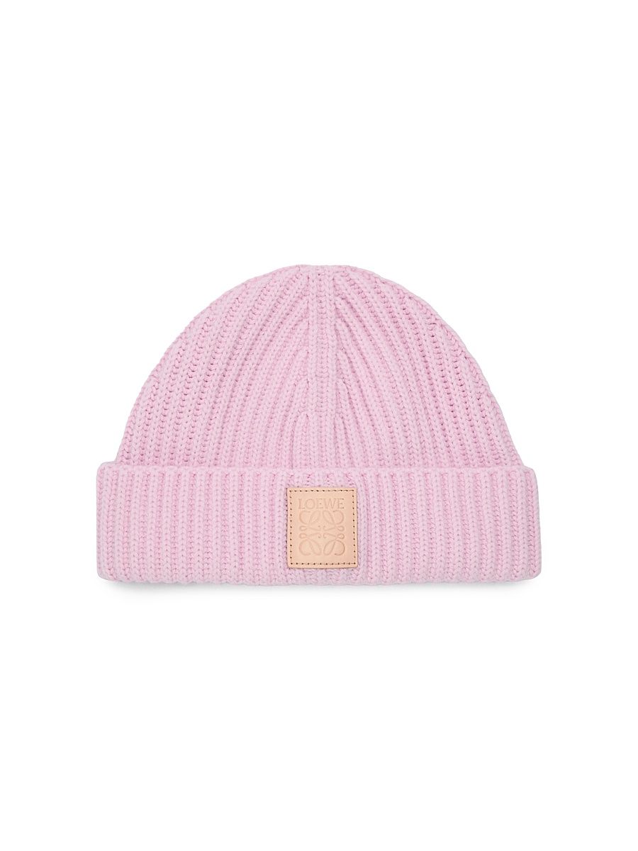 Women's Rib-Knit Cashmere Beanie - Pink