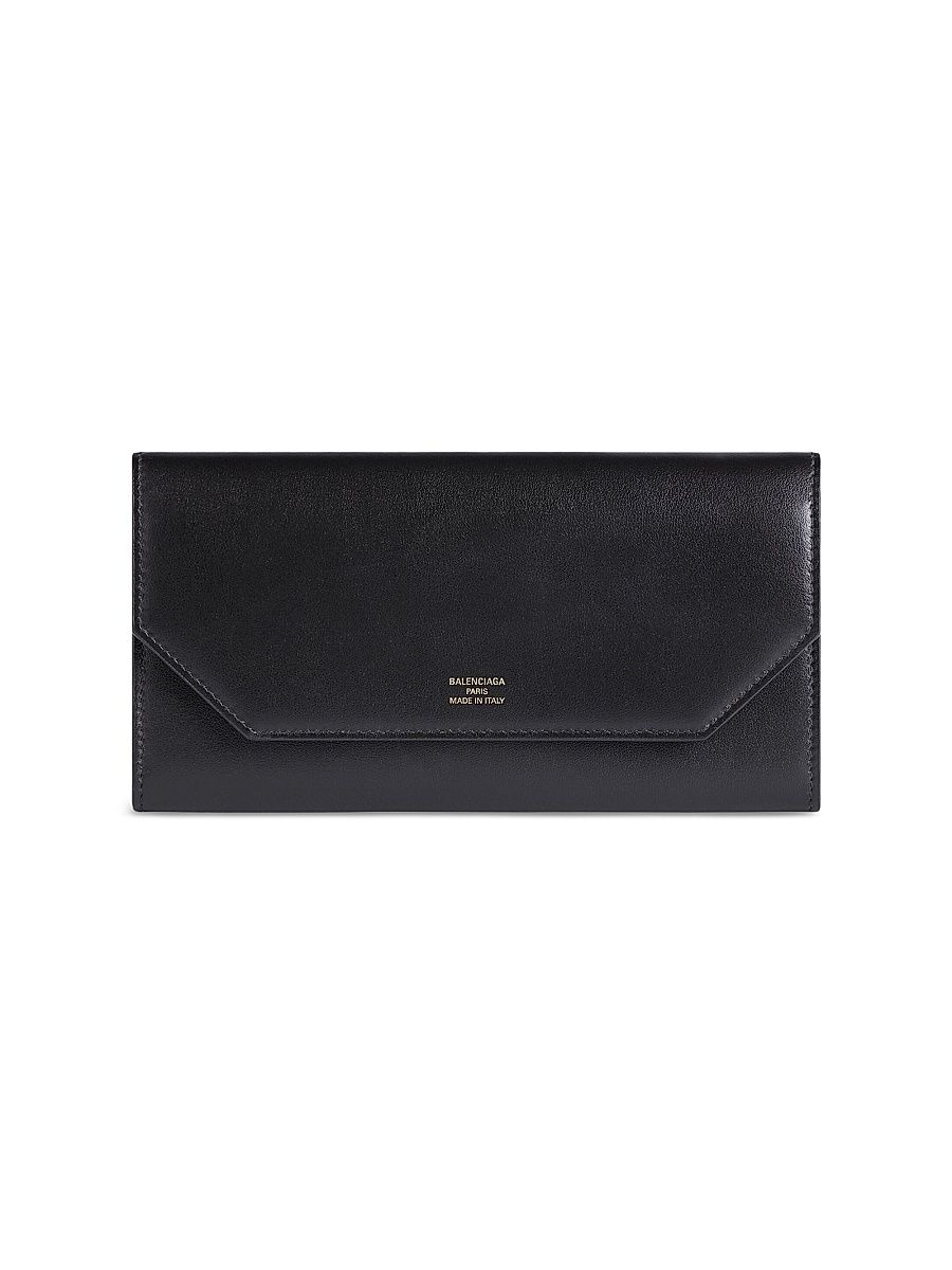 Women's Envelope Long Wallet with Card Holder - Black