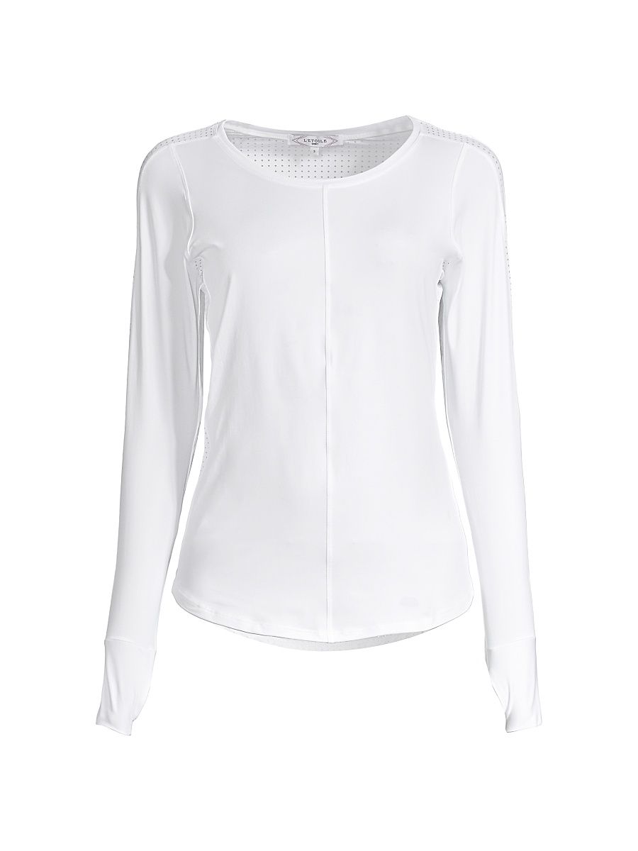 Women's Golf & Tennis Perforated Back Top - White - Size Large