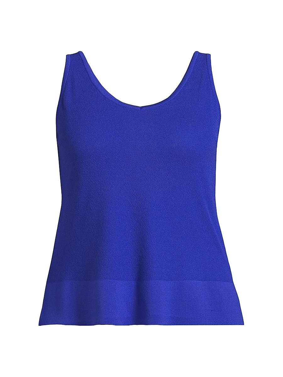 Women's Plus V-Neck Tank - Sapphire Sea - Size 22