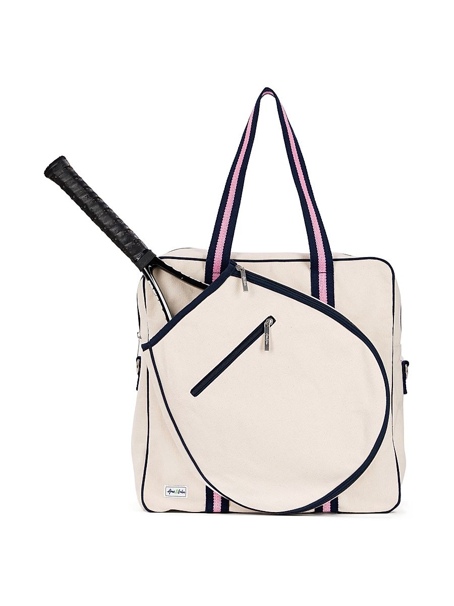Hamptons Canvas Tennis Tour Bag - Pink Navy