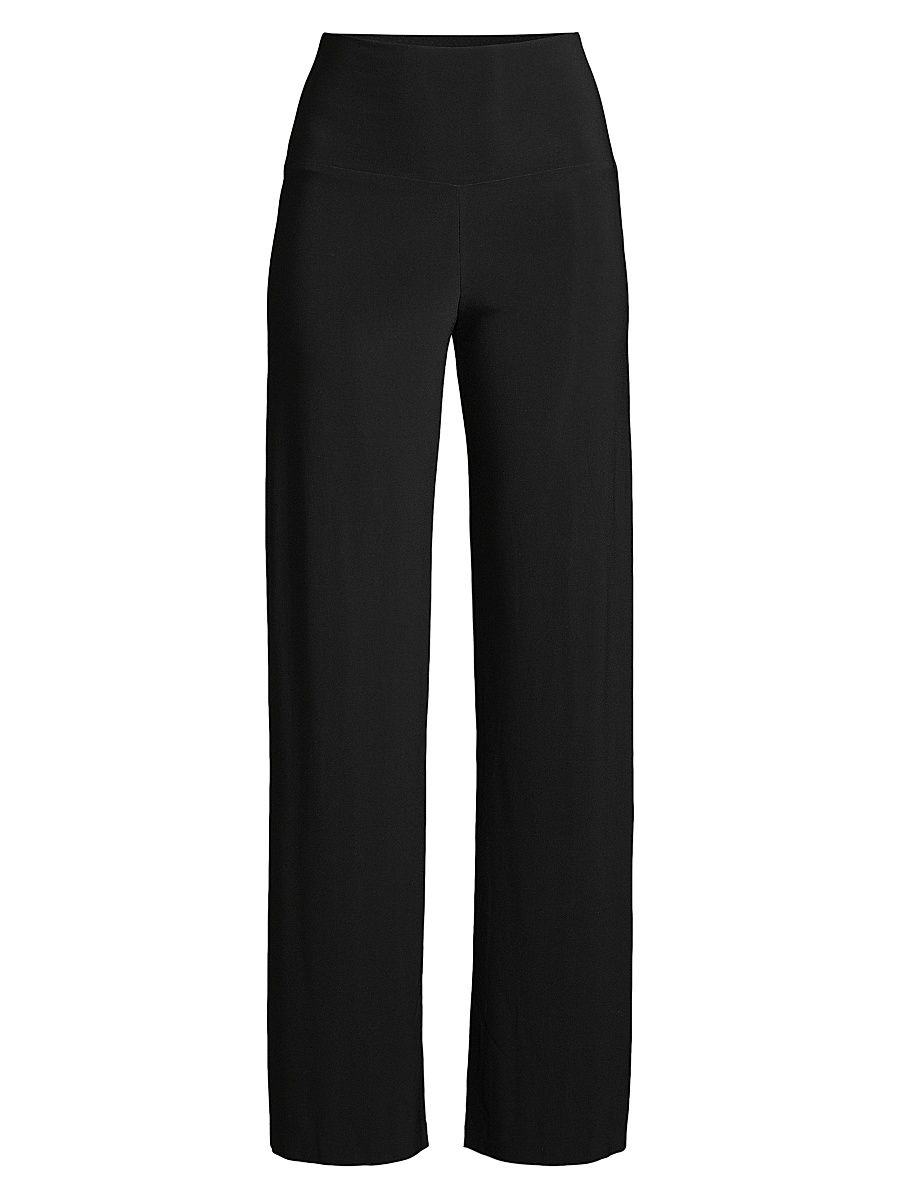 Women's High-Rise Straight-Leg Pants - Black - Size XL