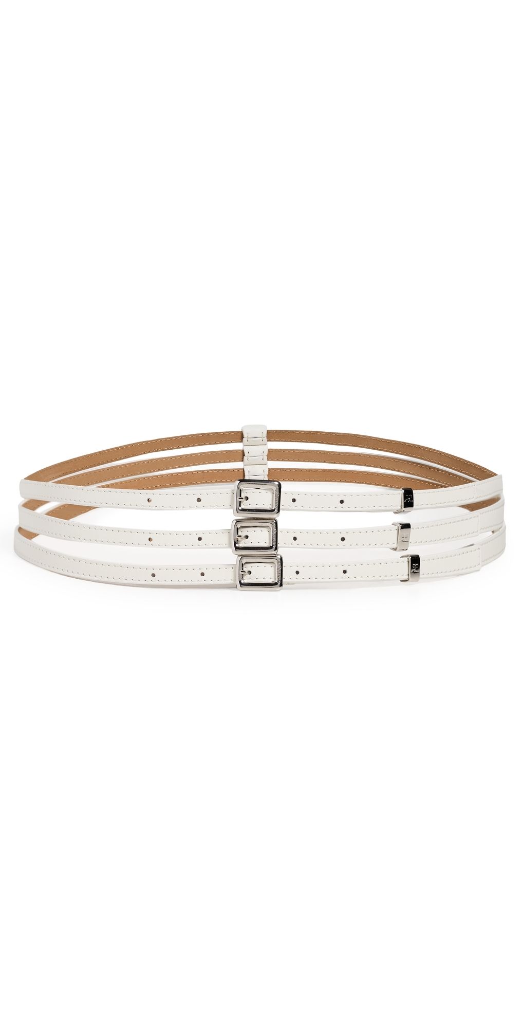 Courrèges Triple Square Leather Belt HERITAGE WHITE 95