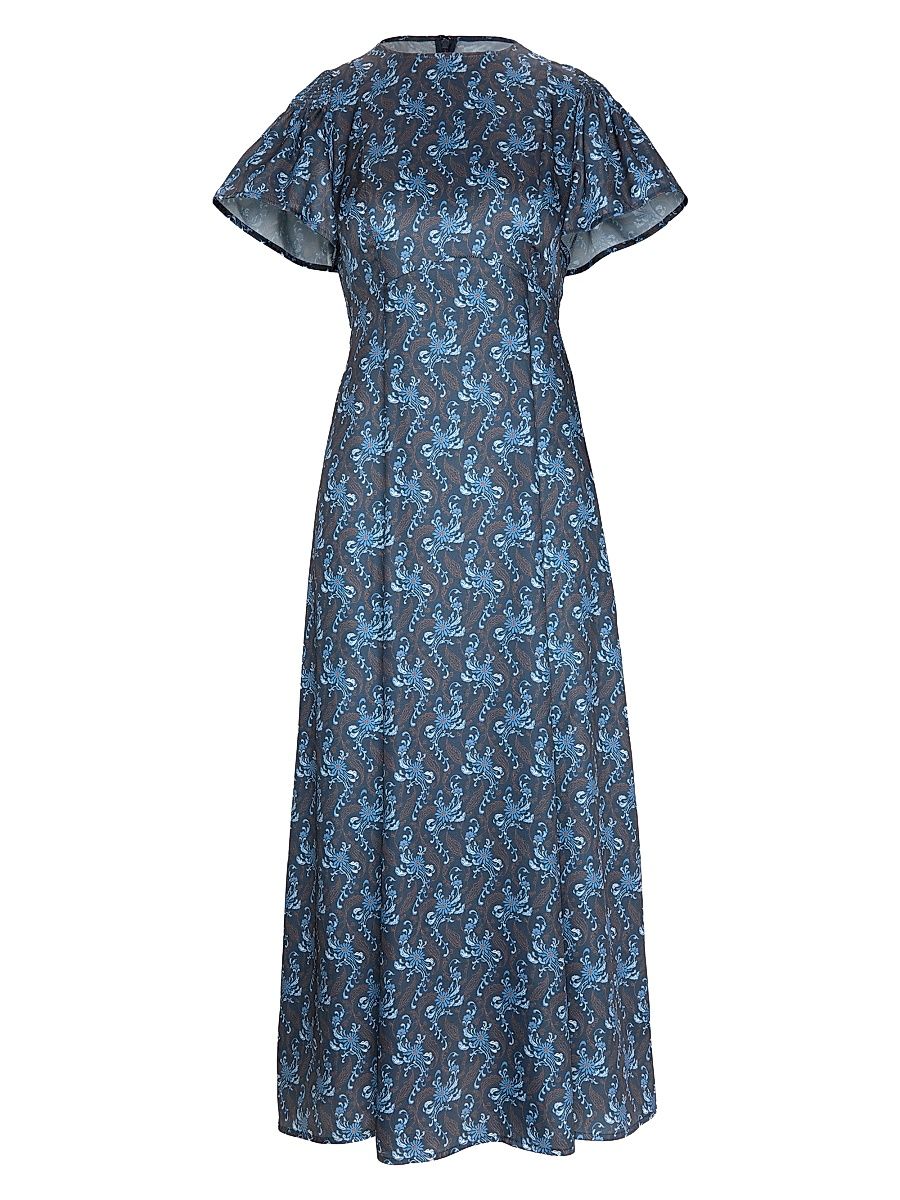 Women's The Dominique Dress - Navy Cala Paisley - Size Small