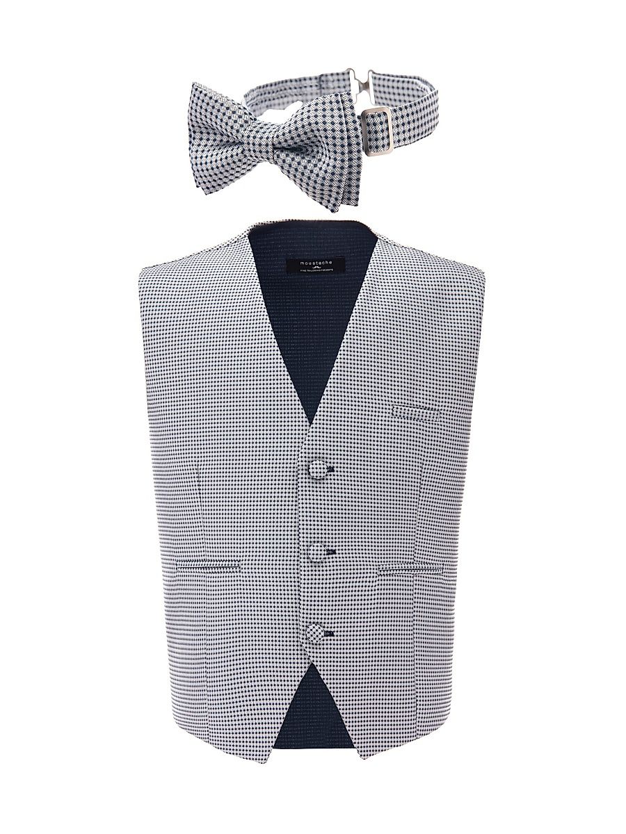 Little Boy's & Boy's Pin Vest & Bow-Tie - Grey - Size 14