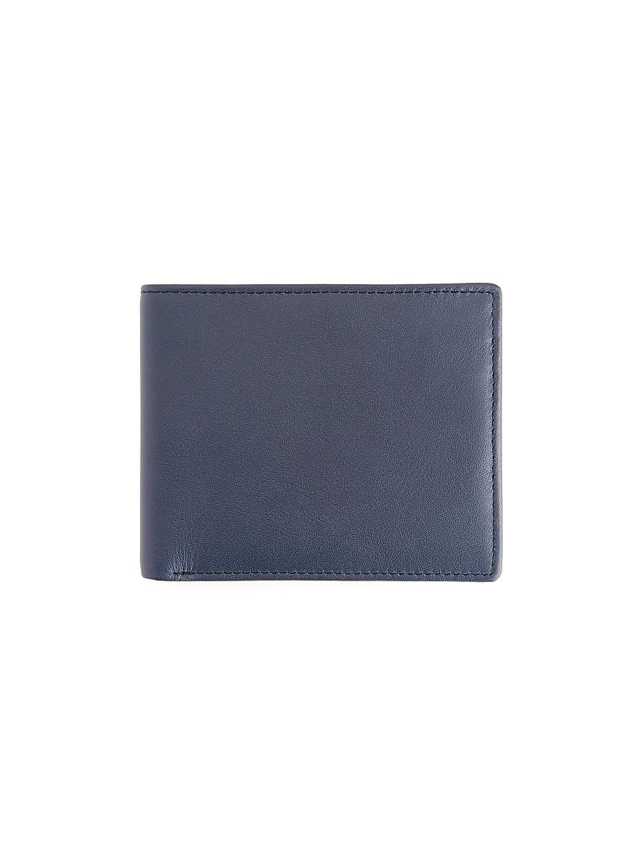 Men's RFID-Blocking Slim Bi-Fold Leather Wallet - Blue