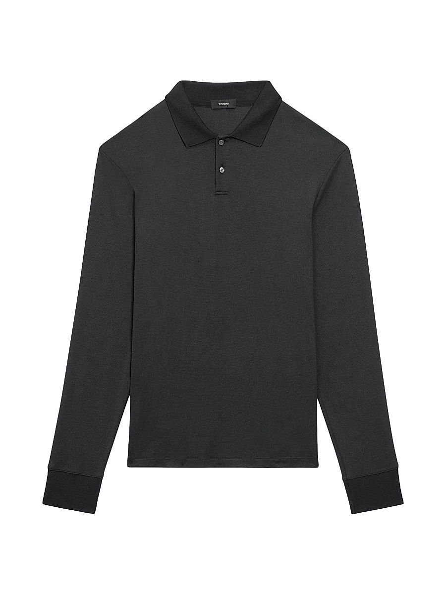 Men's Goris Long-Sleeve Polo Shirt - Black - Size Large