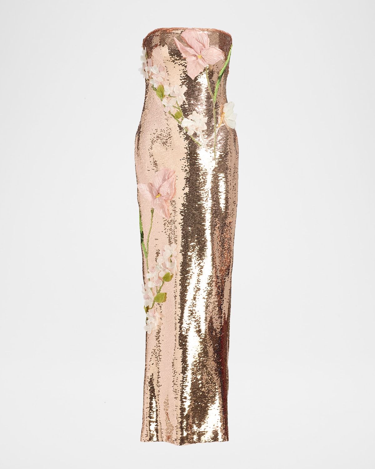 Iris Strapless Sequined Column Gown