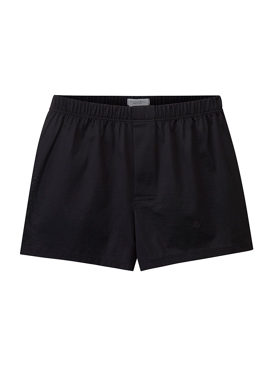 Men's Solid Cotton Boxer Shorts - Jet Black - Size XXXXXXXL