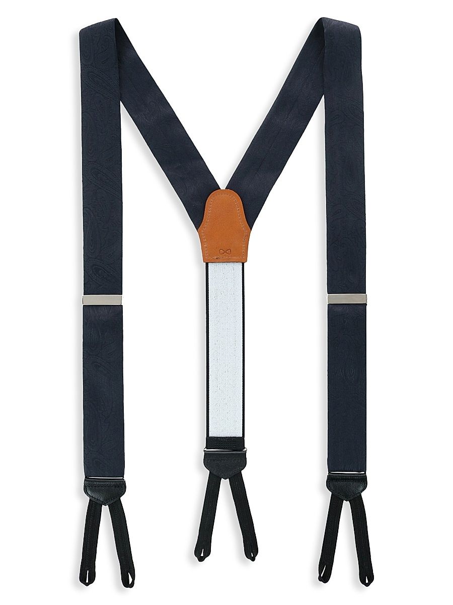 Men's Banbury Paisley Silk Suspenders - Black