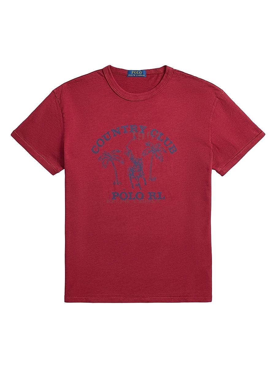 Men's Uneven Jersey Graphic Cotton T-Shirt - Heritage Red - Size Large