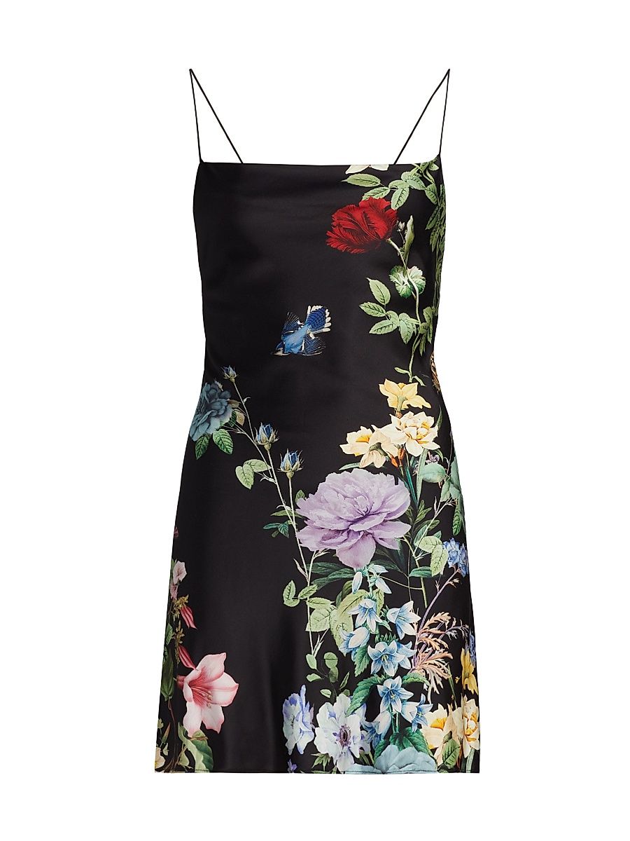 Women's Harmony Floral Cowl Back Mini Slip Dress - Venus Floral - Size 8