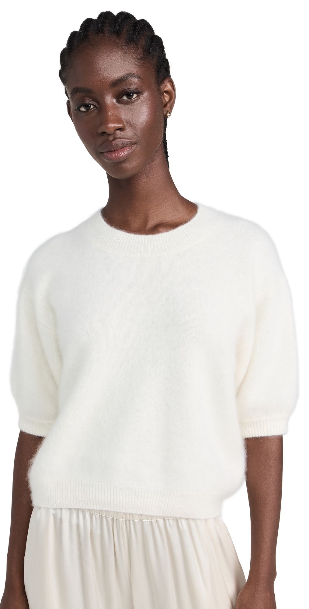 LISA YANG Juniper Cashmere Sweater Cream Brushed 2