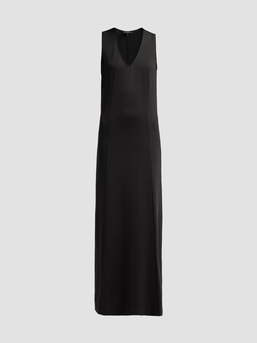 rag & bone Women's Hunter V-Neck Maxi Dress - Black - Size Medium