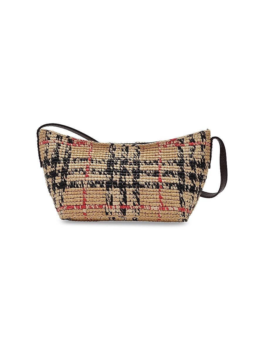 Women's Margate Check Raffia Baguette - Sand