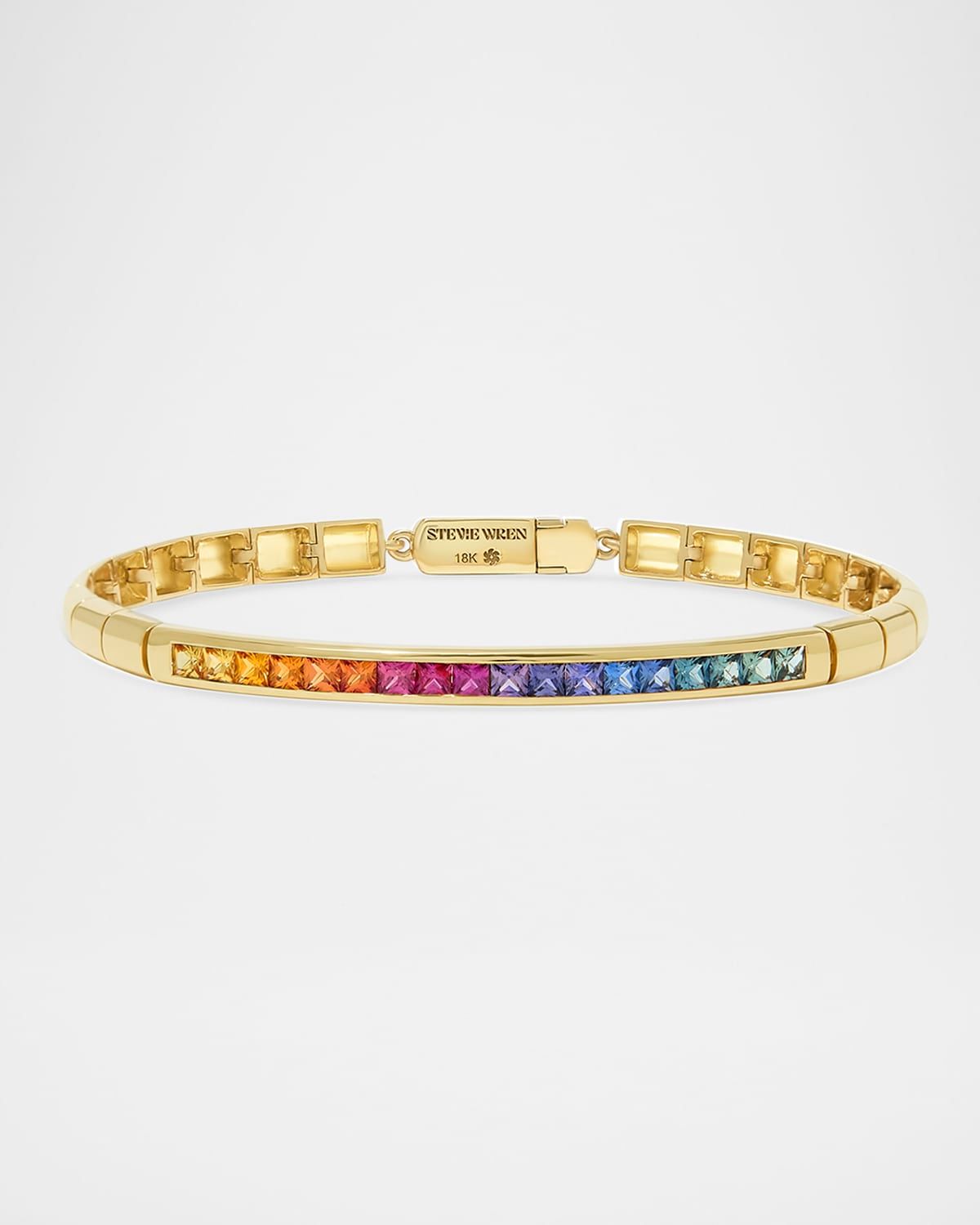 18K Yellow Gold L & apos;Clat Sapphire Link Bracelet