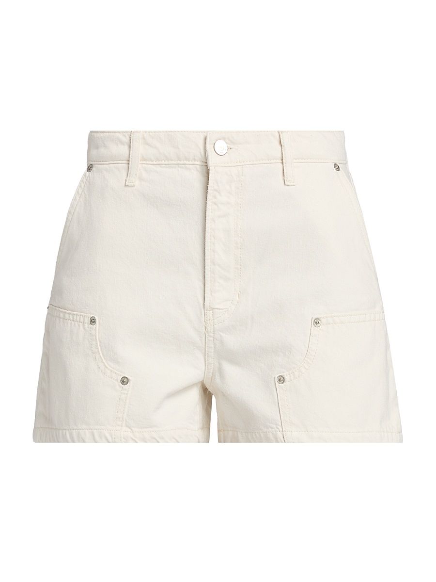 Women's Blake High-Rise Utility Denim Shorts - Fior Di Latte - Size 26