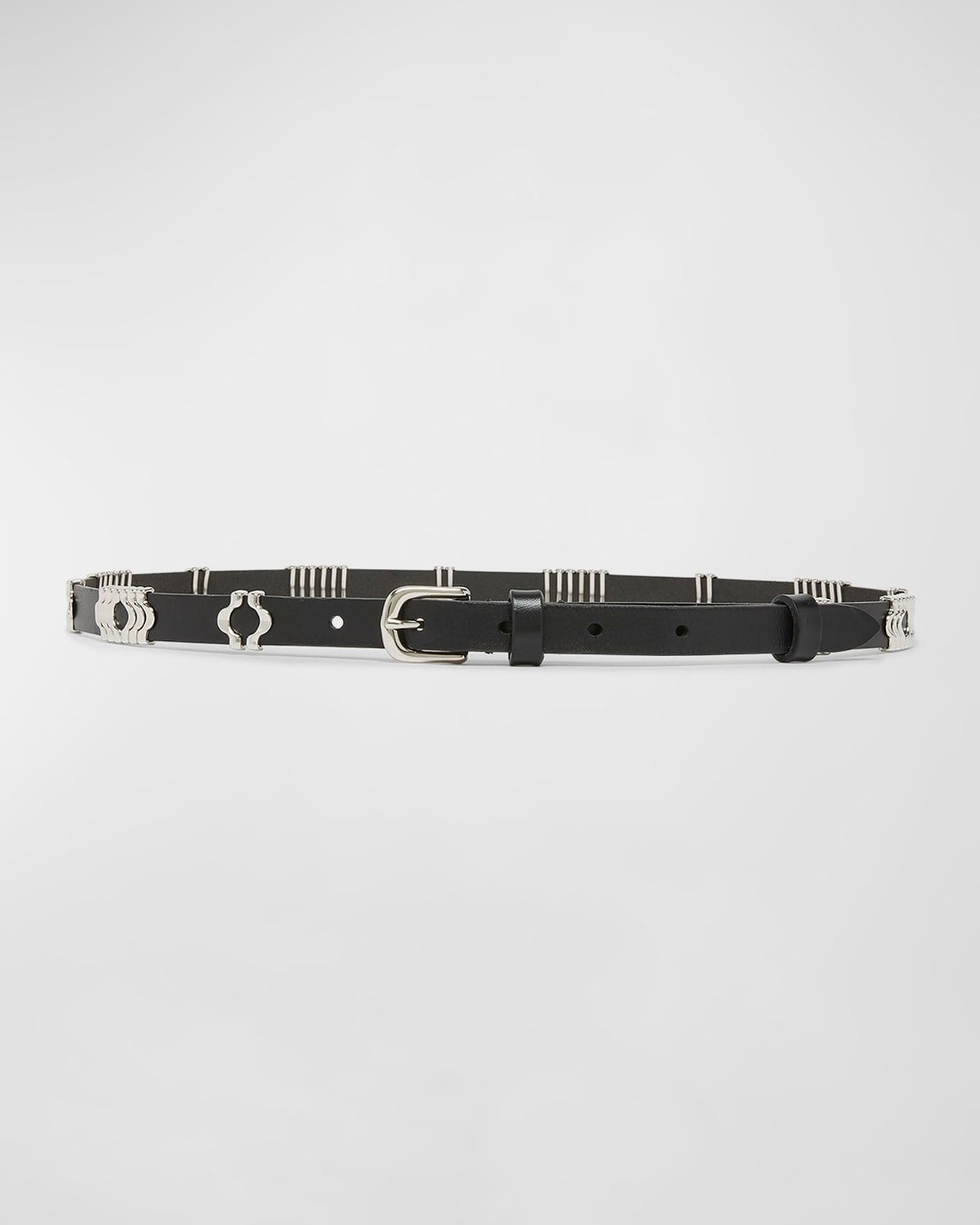 Odena Leather Skinny Belt