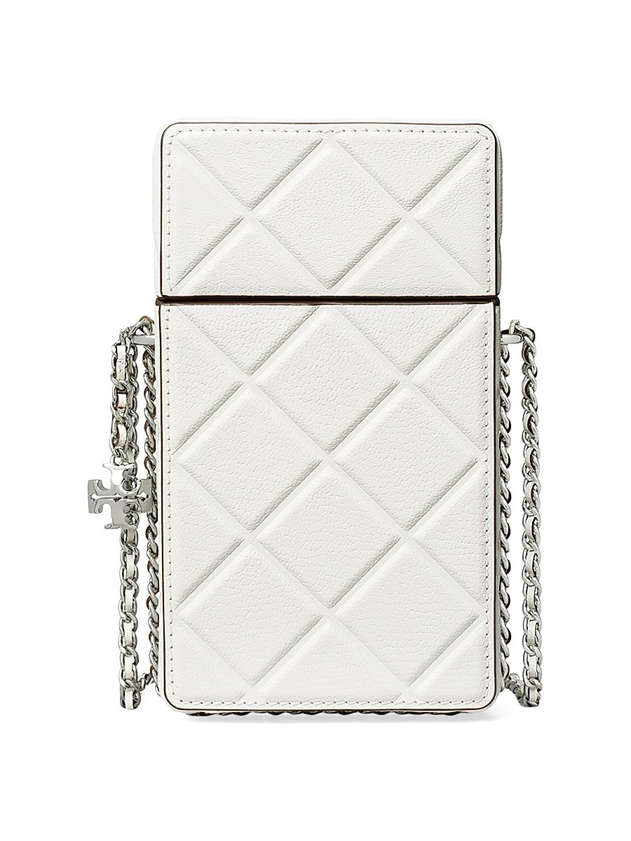 Women's Fleming Phone Leather Crossbody Bag - Blanc