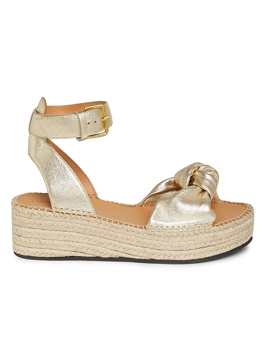 Women's Bella 45MM Leather Espadrille Sandals - Light Gold - Size 11
