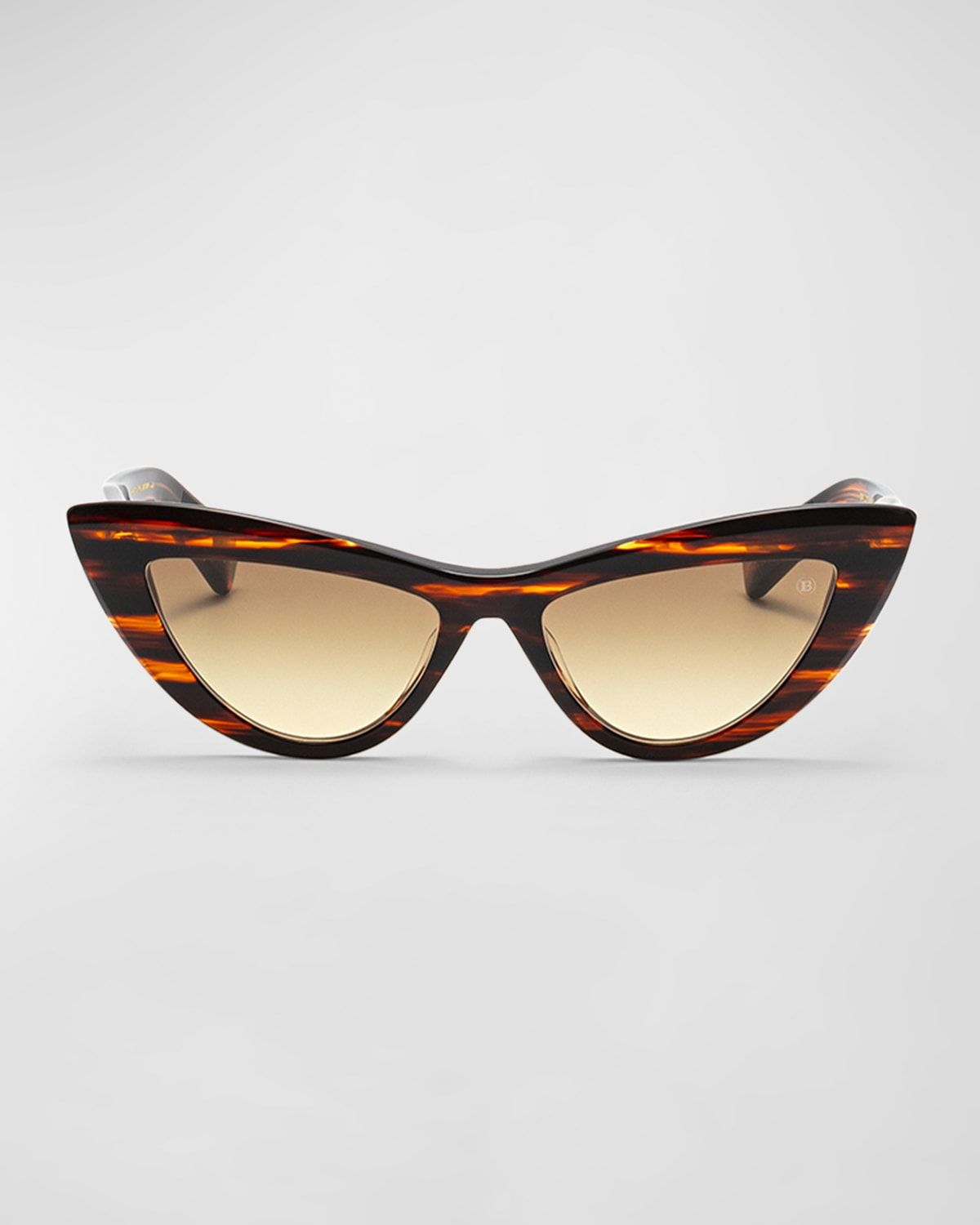 Gradient Acetate & Titanium Cat-Eye Sunglasses