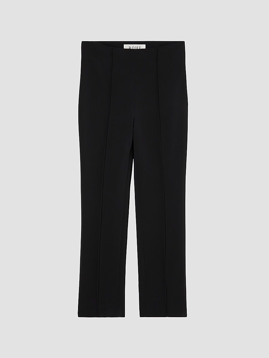 Women's Straight-Leg Ankle Cigarette Trousers - Black - Size 10