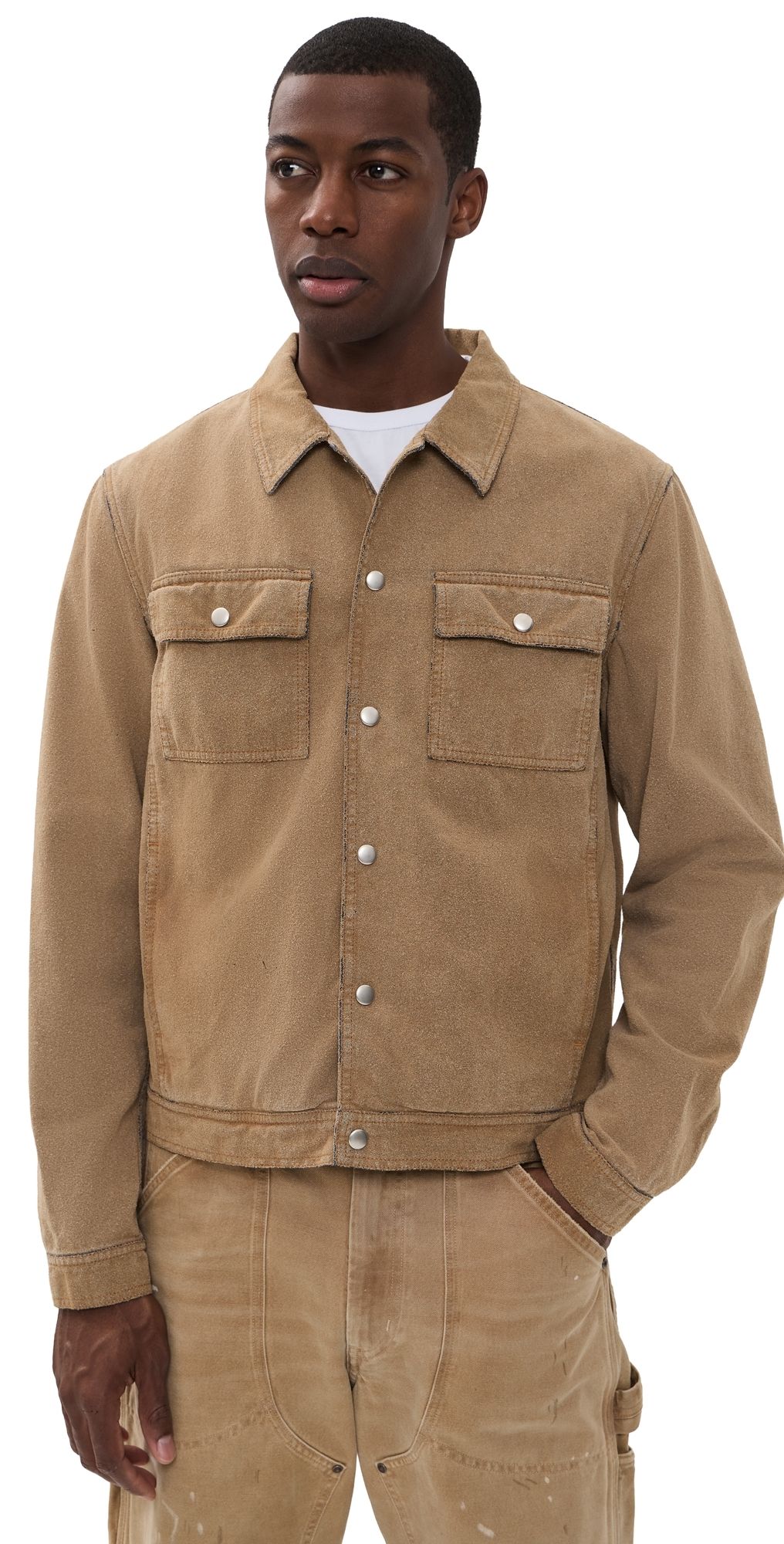 MM6 Maison Margiela Faux Suede Sports Jacket Sand 50