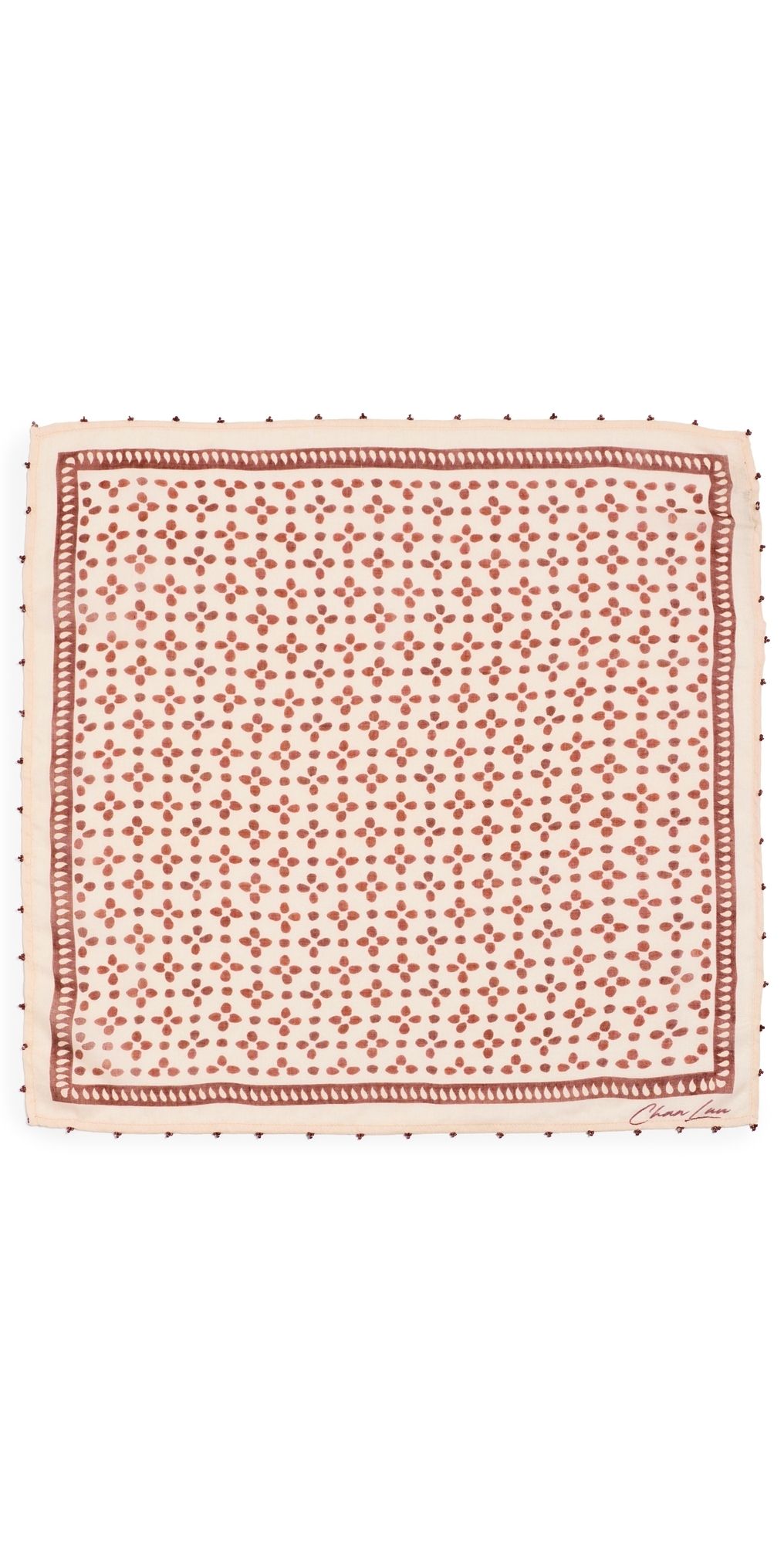 Chan Luu Beaded Floral Bandana Pink Sand One Size