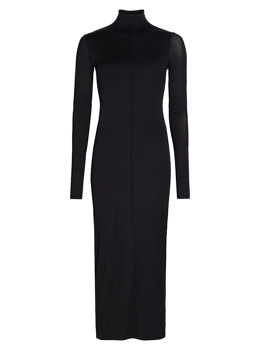 Women's RHW Mock-Turtleneck Maxi Dress - Black - Size Large