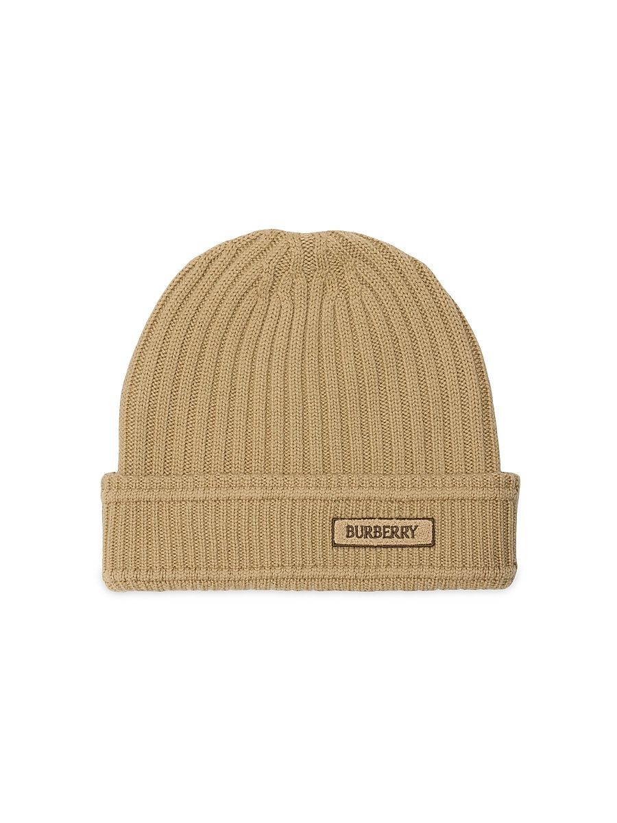 Women's Rib-Knit Wool Beanie - Sand