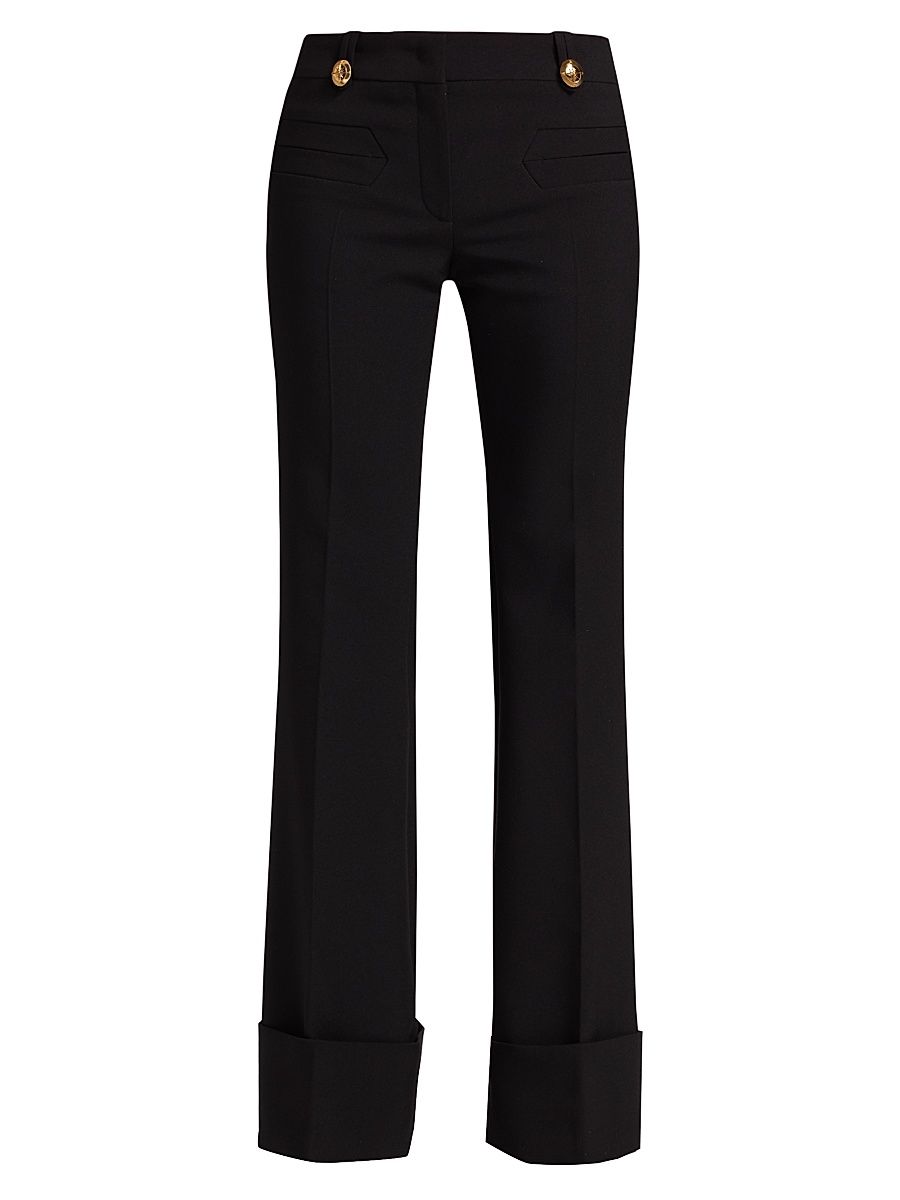 Women's Low-Rise Flared Pants - Black - Size 8