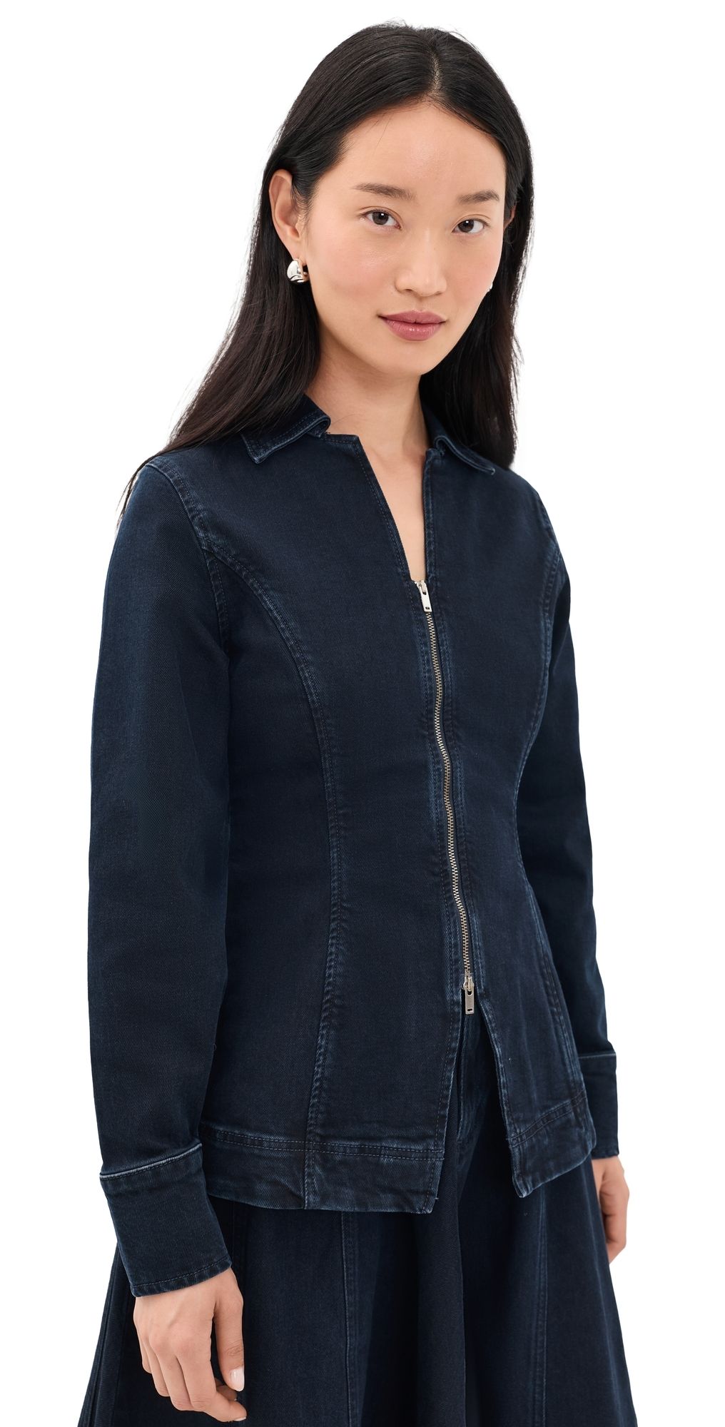 ALIGNE Tilly Denim Zip Jacket Blue Black 10