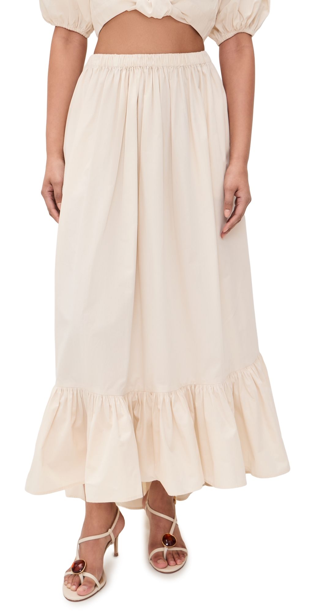Lisa Marie Fernandez Nicole Poplin Skirt Natural Poplin M
