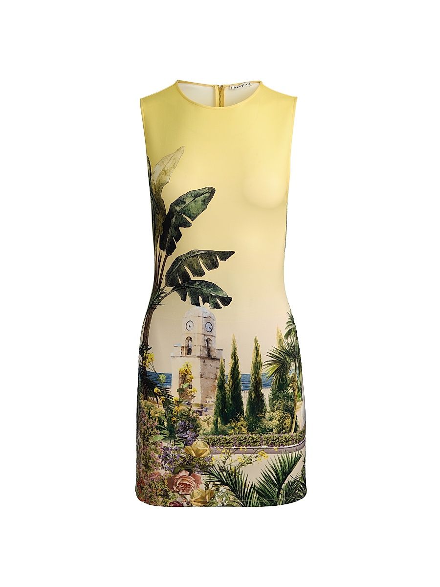 Women's Wynell Graphic Fitted Minidress - Pure Paradise - Size 14