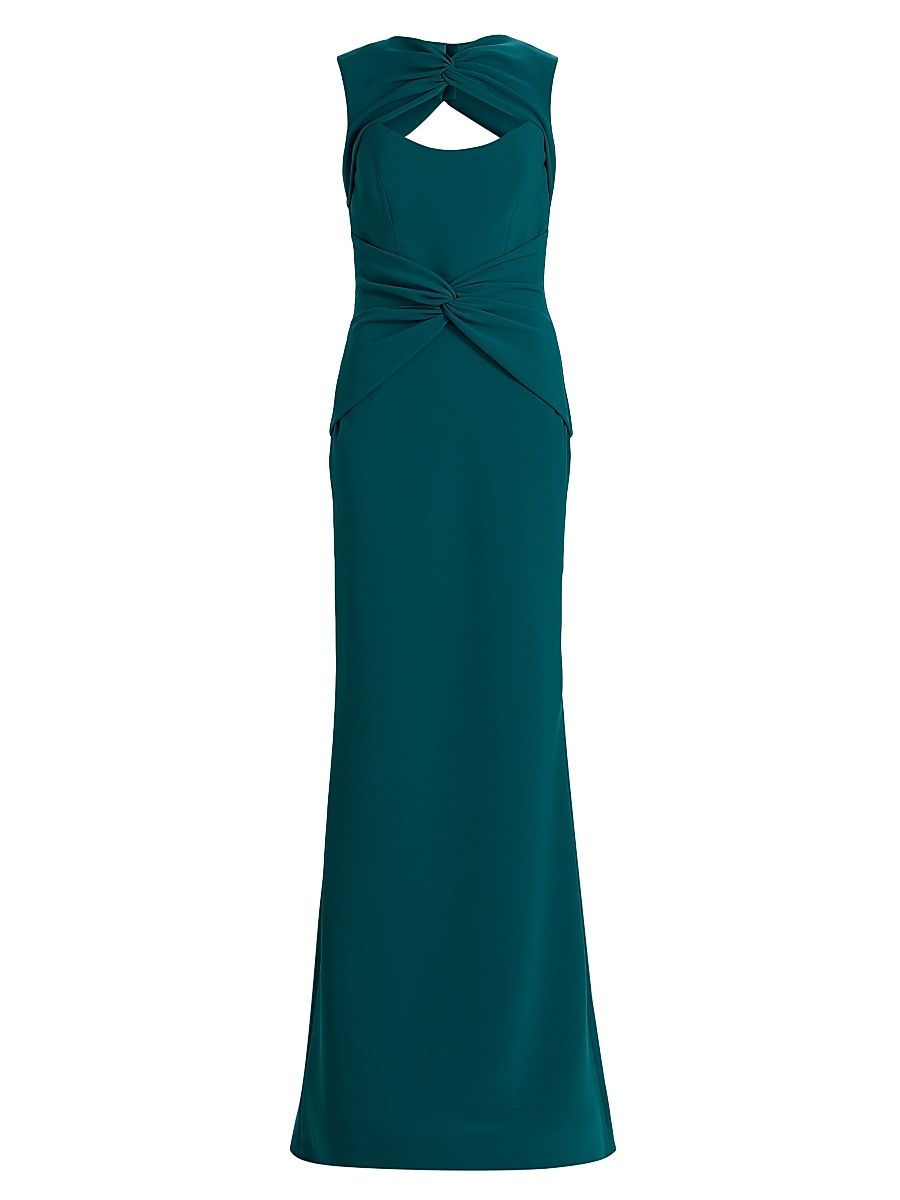 Women's Twisted Cut-Out Gown - Teal - Size 14