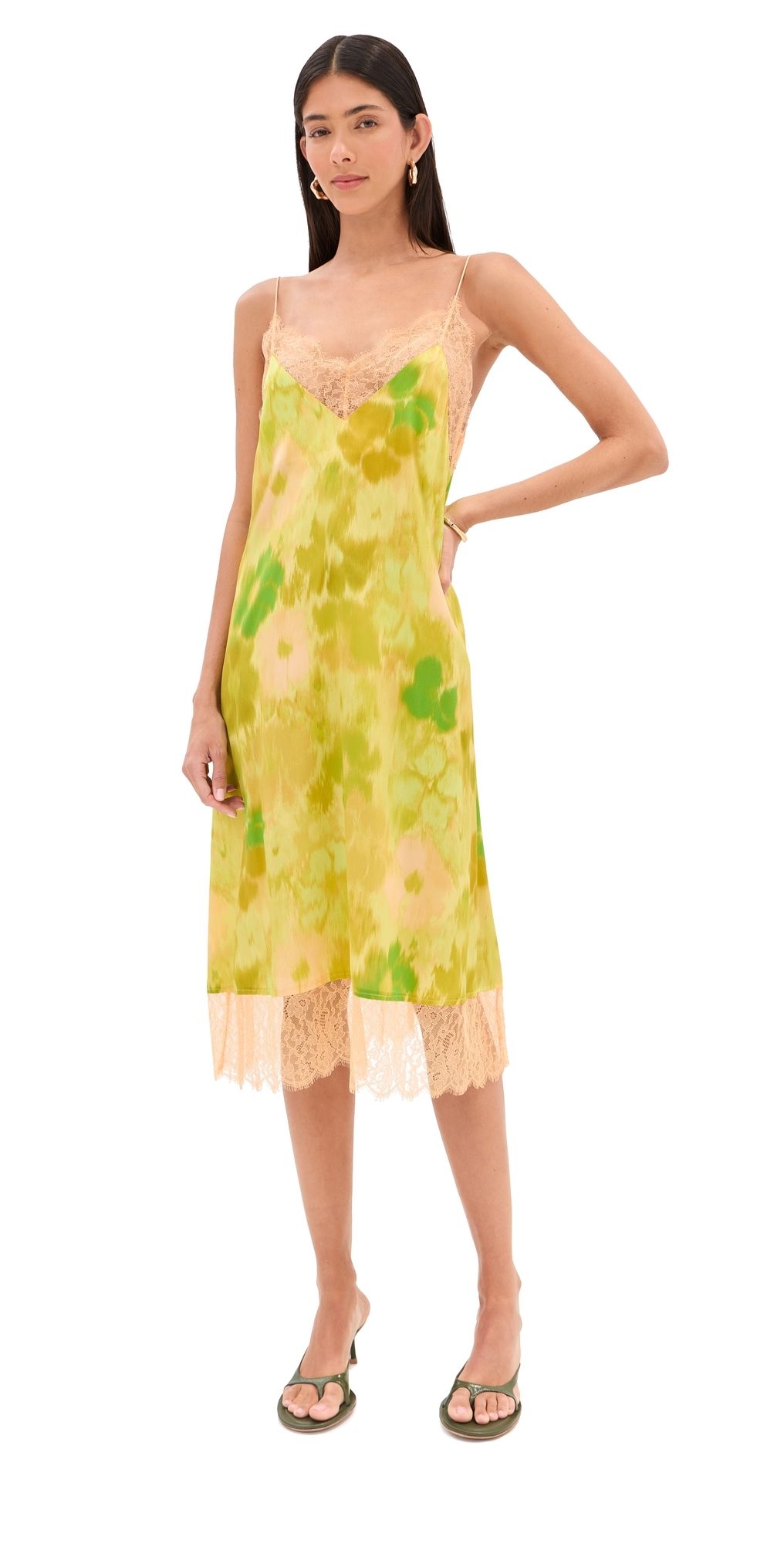 FRANÇOISE Layla Silk Dress Floral Yellow 42