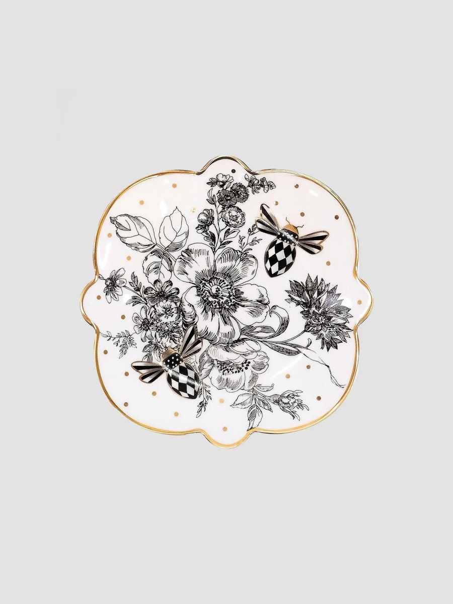 MacKenzie-Childs Bee Toile Bread & Butter Plate