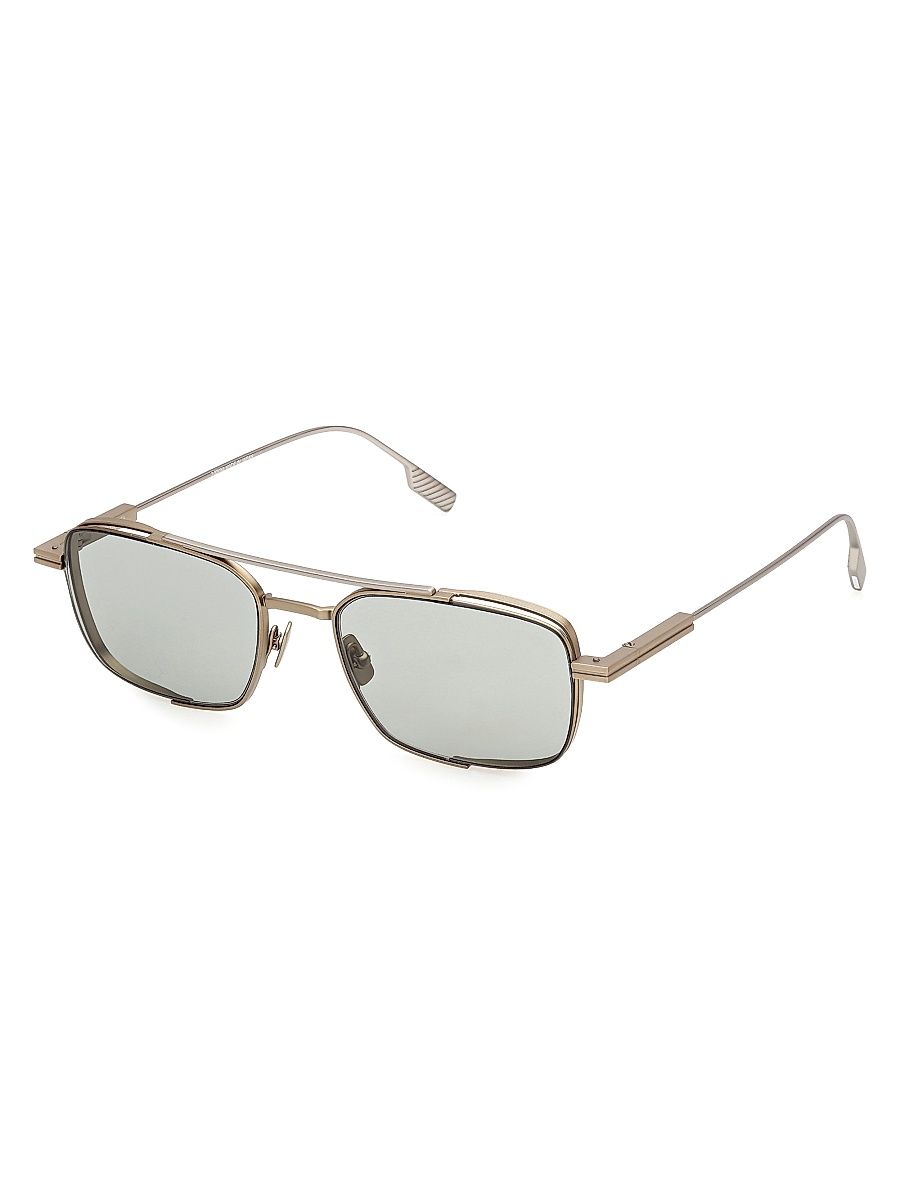 Men's 54MM Aviator Sunglasses - Gold Green