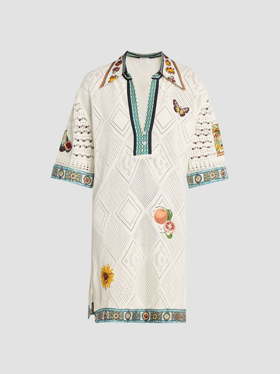 Camilla Women's Silk Knit Tunic Mini Dress - Magic Of The Mercado - Size Medium