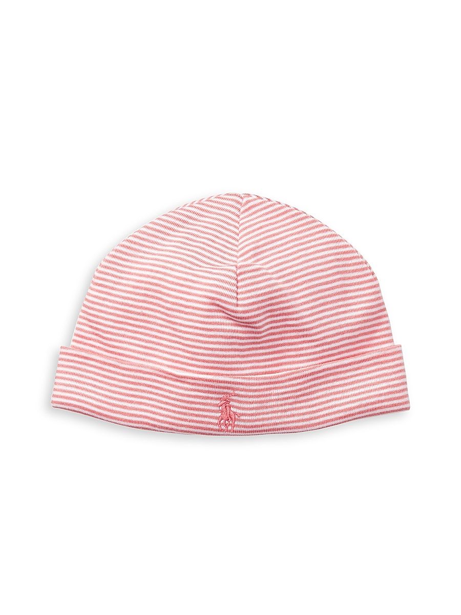 Baby's Striped Beanie - Paisley Pink
