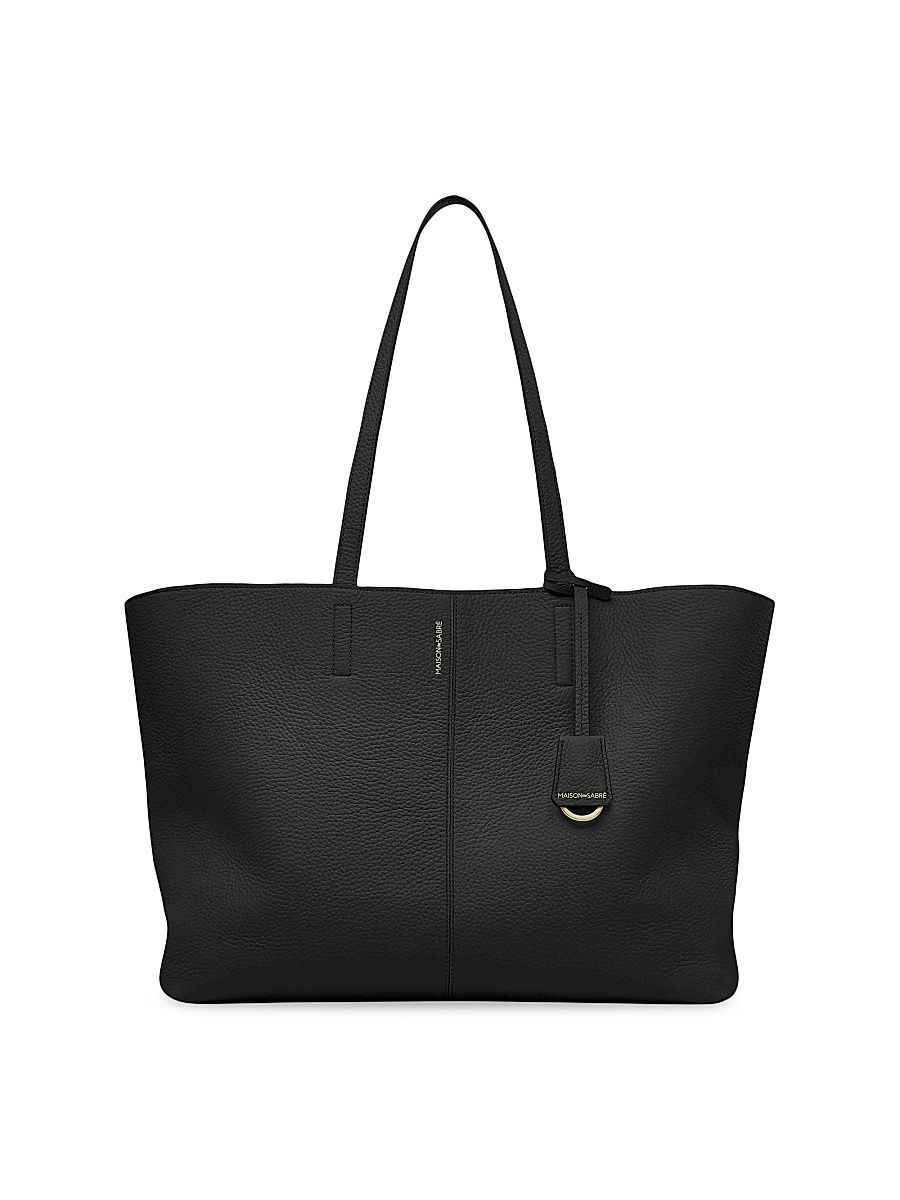 Women's Large Leather Snap Soft Tote - Rouge Noir
