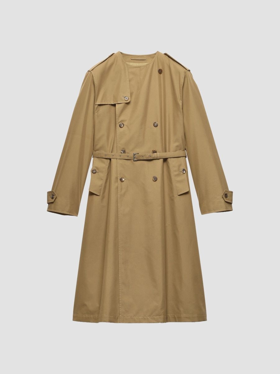Prada Men's Cotton Blend Coat - Grey - Size Large