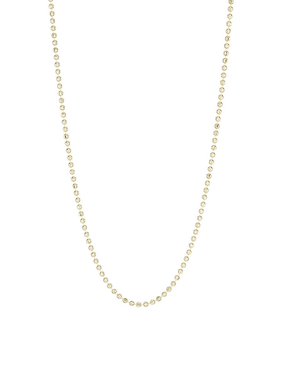 Women's 14K Gold Bead Chain Necklace - Yellow Gold - Size 18