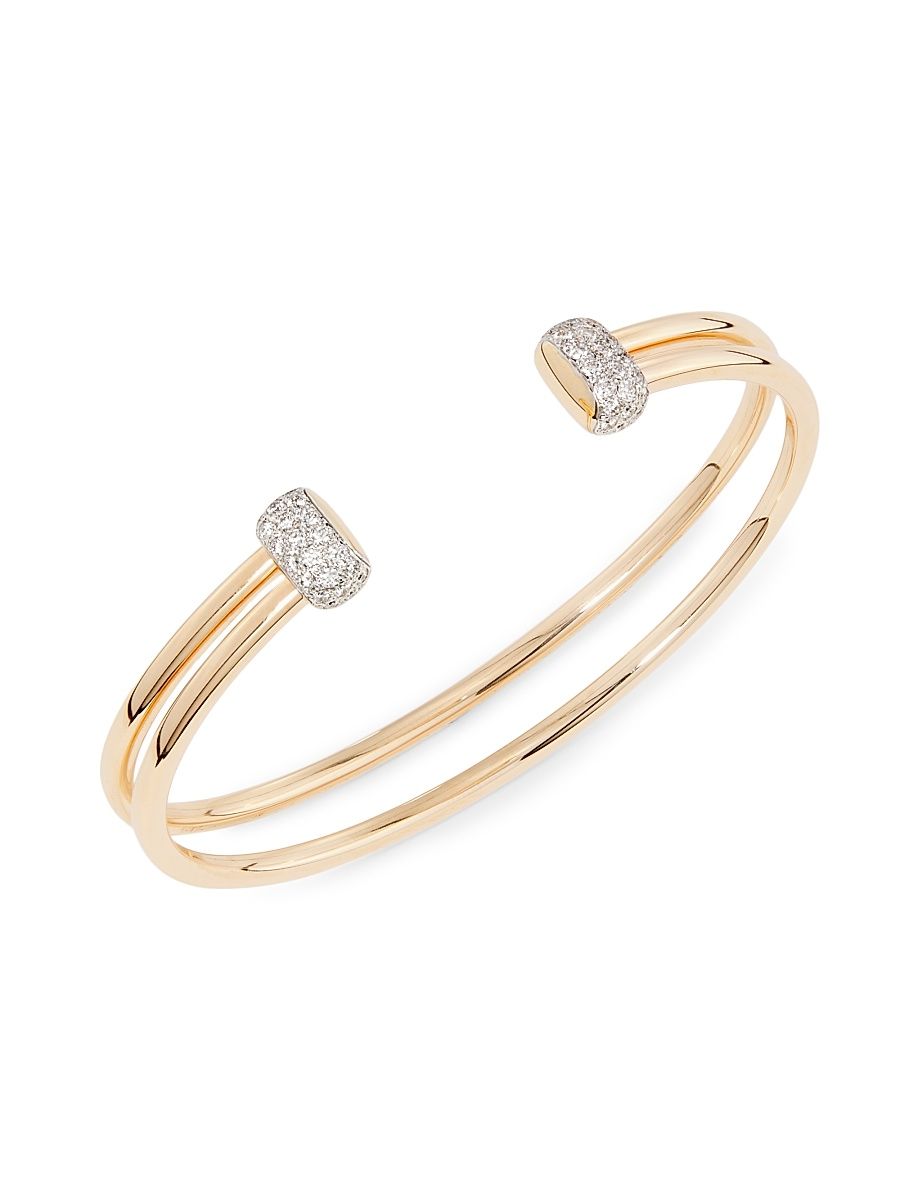 Women's Pomellato Together 18K Rose Gold & 0.60 TCW Diamond Cuff - Rose Gold - Size Small