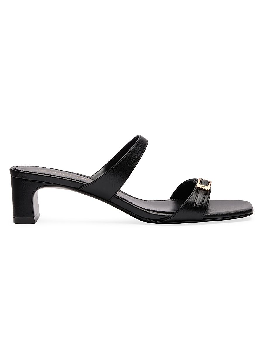 Women's Baby Babette Slide Leather Sandals - Black - Size 9.5