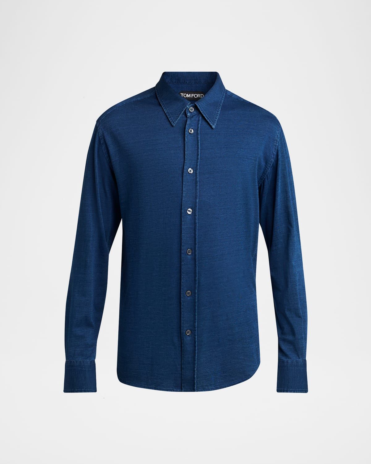 Men & apos;s Cotton Denim Point-Collar Button-Down Shirt