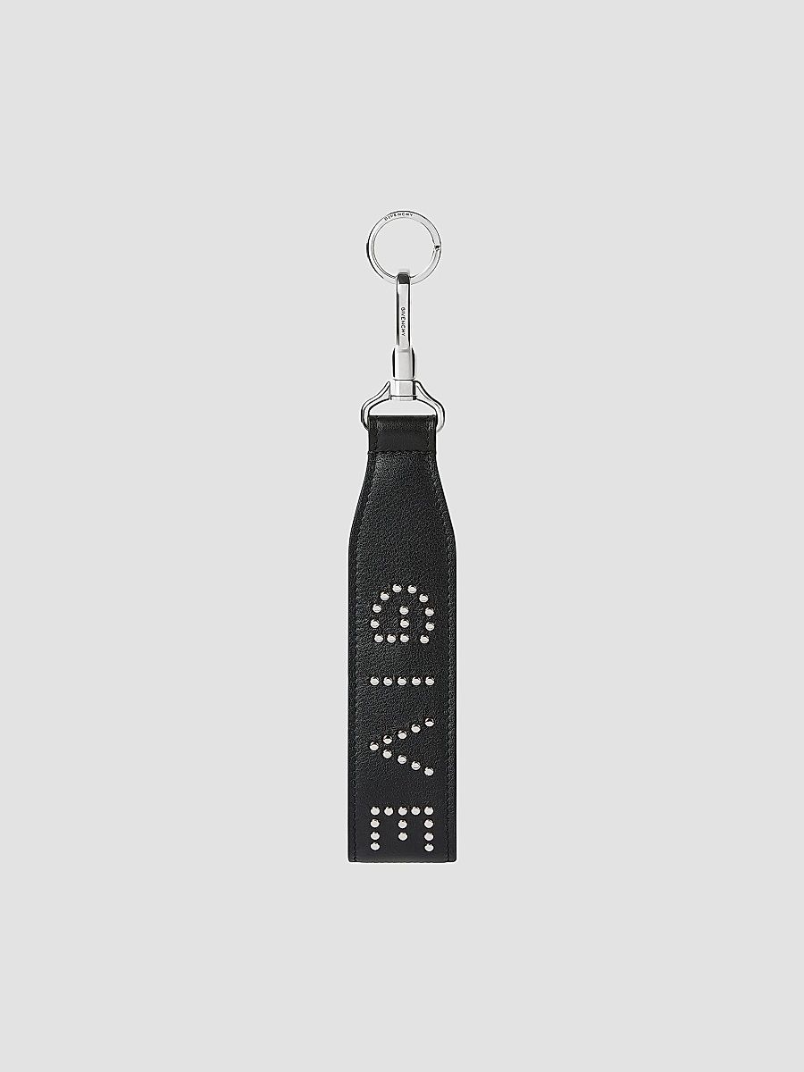 Givenchy Men's Cargo Key Ring in Leather with Studs - Black